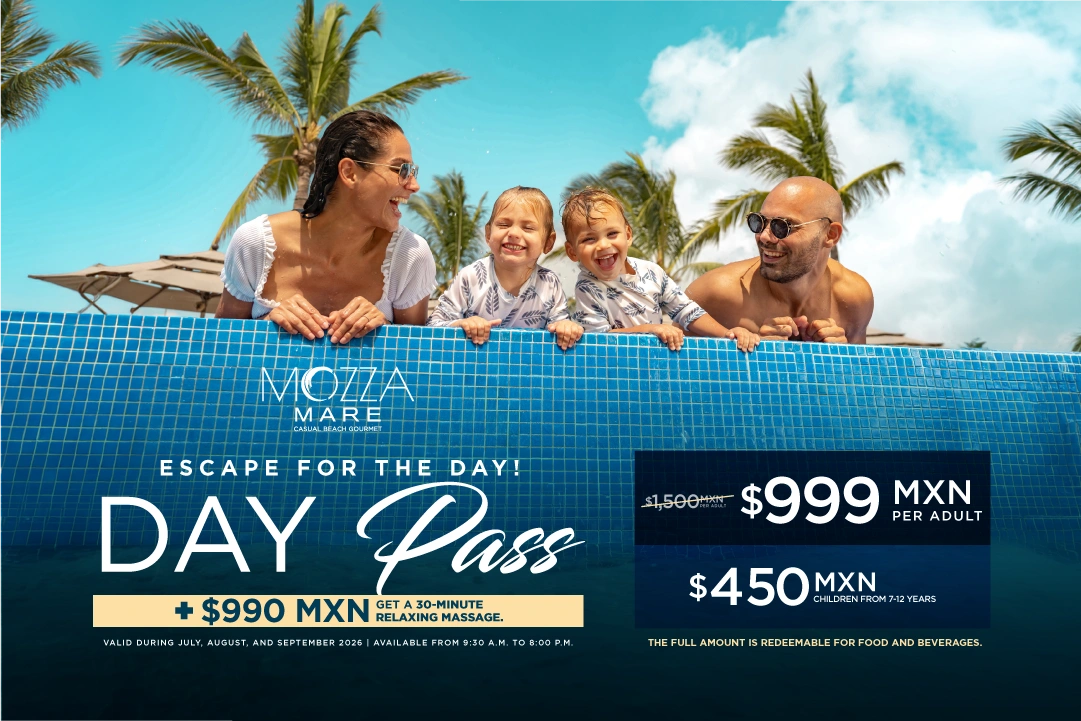 Day pass Mozzamare Beach club Nuevo vallarta